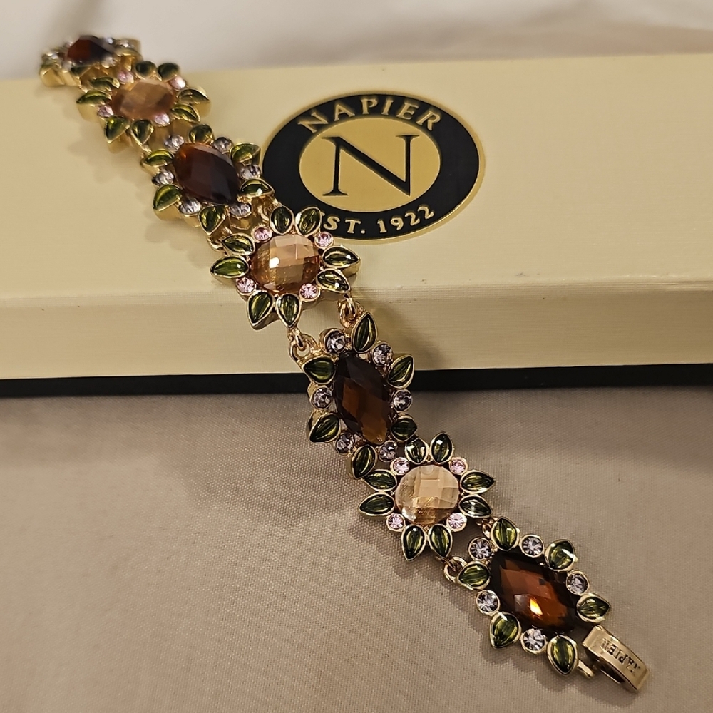 Napier Gold and Green Gemstone Bracelet